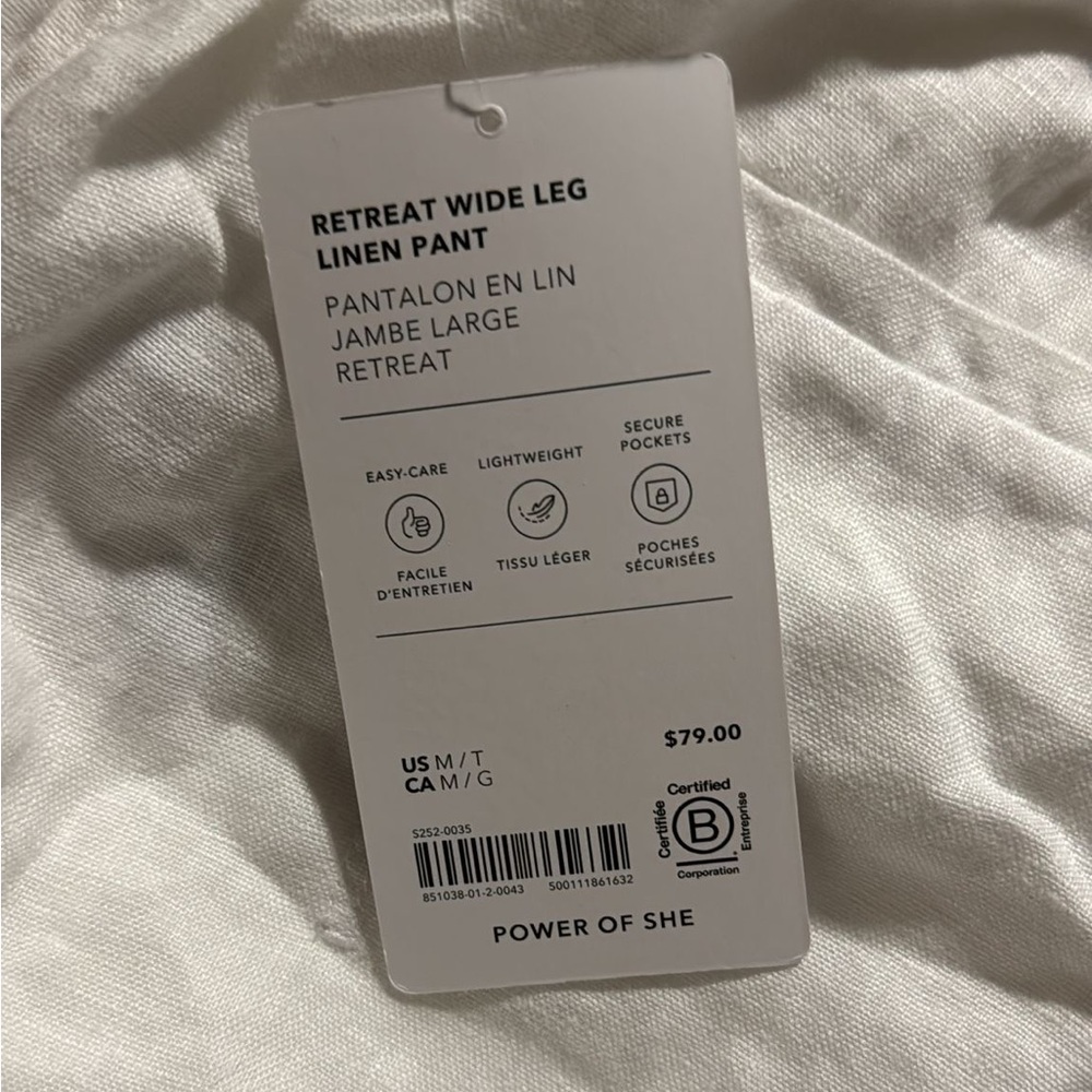 Athleta Retreat Wide Leg Linen Pant // Calla Lily - Picture 12 of 14